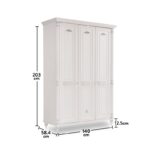 Ντουλάπα Romantica τρίφυλλη 140x58x203cm μελαμίνη ed9340 - Image 2