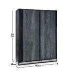 Ντουλάπα Dark Metal σκούρο πράσινο μελαμίνη 162x58x210εκ ed9342 - Image 2