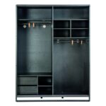 Ντουλάπα Dark Metal σκούρο πράσινο μελαμίνη 162x58x210εκ ed9342 - Image 5