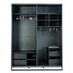 Ντουλάπα Dark Metal σκούρο πράσινο μελαμίνη 162x58x210εκ ed9342 - Image 4