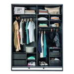 Ντουλάπα Dark Metal σκούρο πράσινο μελαμίνη 162x58x210εκ ed9342 - Image 3