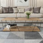 Τραπεζάκι σαλονιού Latria pine μαύρο χρώμα μελαμίνη 120x50x30cm ed93 - Image 4