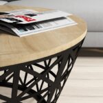 Τραπέζι σαλονιού Ferfor δρυς μελαμίνη μεταλλικά πόδια 90x38x90εκ ed940 - Image 4