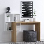 Γραφείο Adell μελαμίνη oak λευκό 98x45x124cm ed9452 - Image 4