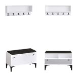 Έπιπλο εισόδου Scoty άσπρο μελαμίνη με μαύρο  μαξιλάρι 80x35x49εκ ed9457 - Image 2