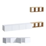 Έπιπλο τηλεόρασης Albedino 215x32x25cm άσπρη μελαμίνη ed9458 - Image 3