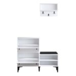 Έπιπλο εισόδου Fredy άσπρο μελαμίνη με κρεμάστρα και μαξιλάρι 110x35x92εκ ed9459 - Image 4