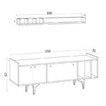 Έπιπλο τηλεόρασης Alya λευκό 150x57x35cm ed9461 - Image 2