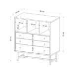 Συρταριέρα Carla δρυς μαύρο μελαμίνη 80x85x40εκ ed9465 - Image 2