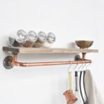 Ράφι Tubo μέταλλο ξύλο 60x14x12cm ed9487 - Image 2