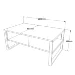 Τραπέζι σαλονιού Sicili γκρι μελαμίνη μεταλλικά πόδια 100x59 7x44 4εκ ed949 - Image 2