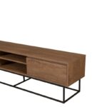 Έπιπλο TV Dani 180x50x40cm μελαμίνη καρυδί μαύρο χρώμα ed94 - Image 5