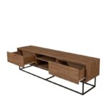 Έπιπλο TV Dani 180x50x40cm μελαμίνη καρυδί μαύρο χρώμα ed94 - Image 4