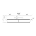 Έπιπλο TV Dani 180x50x40cm μελαμίνη καρυδί μαύρο χρώμα ed94 - Image 2