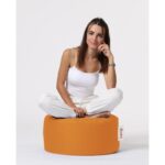 Πουφ Round πορτοκαλί ύφασμα 55x30cm ed9508 - Image 5