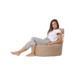 Πουφ Baton αδιάβροχο ύφασμα Mink 70x35cm ed9516 - Image 3