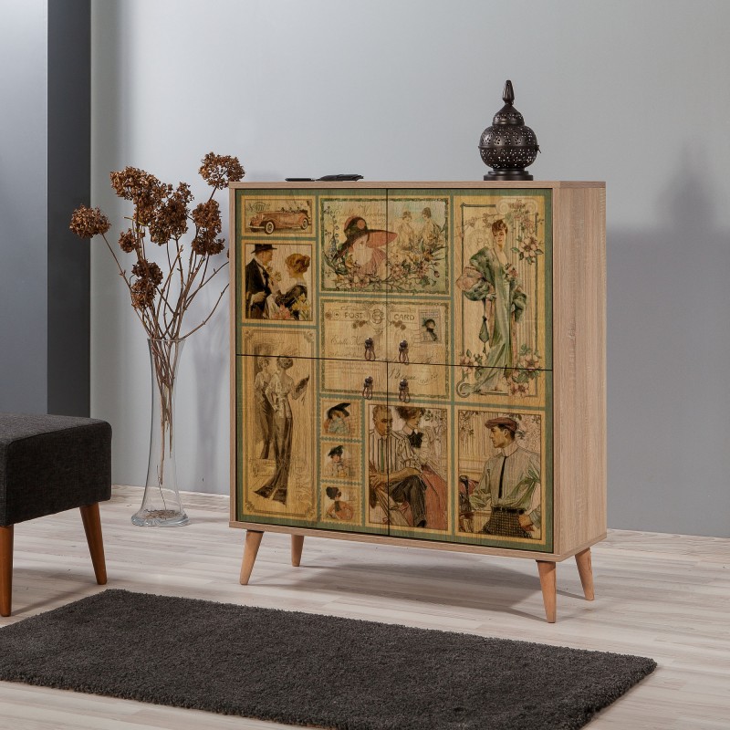 951_0-800x800 STELLA Έπιπλο εισόδου sonoma oak ΜΕΛΑΜΙΝΗ 95x36xH111cm ed951 - Image 1