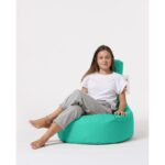 Πουφ Lina αδιάβροχο Turquoise ύφασμα 70x35cm ed9520 - Image 5