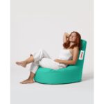 Πουφ Lina αδιάβροχο Turquoise ύφασμα 70x35cm ed9520 - Image 4