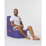 Πουφ Diamond αδιάβροχο ύφασμα μωβ 60x35cm ed9525 - Image 5