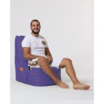 Πουφ Diamond αδιάβροχο ύφασμα μωβ 60x35cm ed9525 - Image 4