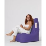 Πουφ Diamond αδιάβροχο ύφασμα μωβ 60x35cm ed9525 - Image 2