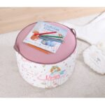 Παιδικό πουφ Lodie άσπρο ροζ 44x32εκ ed9534