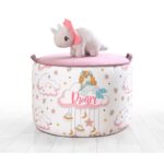 Παιδικό πουφ Lodie άσπρο ροζ 44x32εκ ed9534 - Image 3