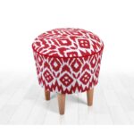 Σκαμπώ Corville  λευκό κόκκινο 42x42cm ed9538 - Image 4