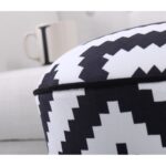 Σκαμπώ Luiz μαύρο λευκό 42x42cm ed9539 - Image 2