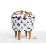 Σκαμπώ Candio μπλε λευκό 42x42cm ed9540