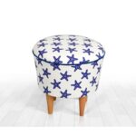 Σκαμπώ Candio μπλε λευκό 42x42cm ed9542 - Image 3