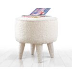 Σκαμπώ Mai λευκό 38x37cm ed9543