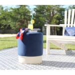 Σκαμπώ Tenedos μπλε λευκό 43x38cm ed9546 - Image 4