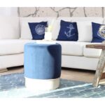 Σκαμπώ Tenedos μπλε λευκό 43x38cm ed9546 - Image 2