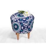 Σκαμπώ Candio μπλε λευκό 42x42cm ed9549 - Image 5