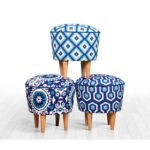 Σκαμπώ Candio μπλε λευκό 42x42cm ed9549 - Image 2