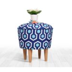 Σκαμπώ Candio μπλε λευκό 42x42cm ed9550