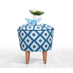 Σκαμπώ Candio μπλε λευκό 42x42cm ed9551