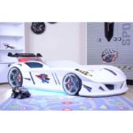 Κρεβάτι αυτοκινήτου Speedy άσπρο μελαμίνη 130x235x60εκ ed955