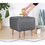 Σκαμπώ Tomp γκρι χρώμα 43x43cm ed9584 - Image 4