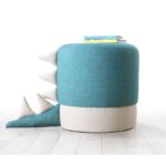 Σκαμπώ Mai μπλε 37x38cm βελούδο pvc ed9604