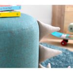 Σκαμπώ Mai μπλε 37x38cm βελούδο pvc ed9604 - Image 2