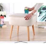 Σκαμπώ Mai κρεμ 45x43cm ed9608 - Image 4