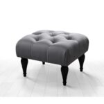 Σκαμπώ Floral γκρι ύφασμα 51x46x36cmed9629