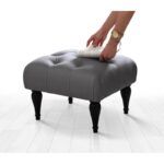 Σκαμπώ Floral γκρι ύφασμα 51x46x36cmed9629 - Image 2