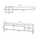 Έπιπλο τηλεόρασης Eva oak χρώμα μοριοσανίδα 180x35x52cm ed965 - Image 2