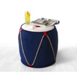 Σκαμπώ Fora μπλε λευκό 44x42cm ed9674