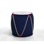 Σκαμπώ Fora μπλε λευκό 44x42cm ed9674 - Image 5