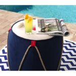 Σκαμπώ Fora μπλε λευκό 44x42cm ed9674 - Image 3